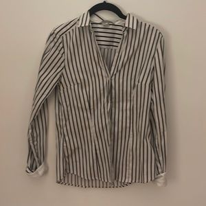 Black and white stripe blouse